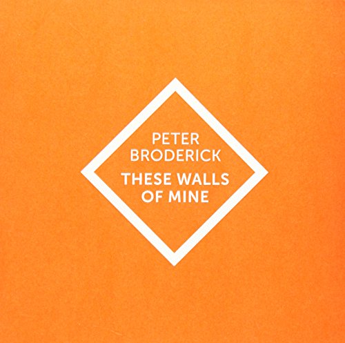 Orange album cover with a white diamond containing text: "Peter Broderick These Walls of Mine".