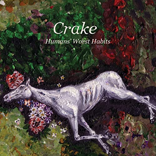 CD cover: painted white horse running through colorful, abstract foliage.