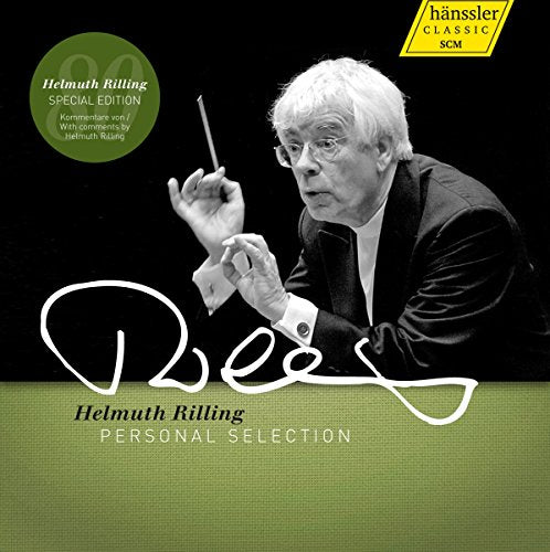 "CD cover with black and green background, featuring a conductor holding a baton."
