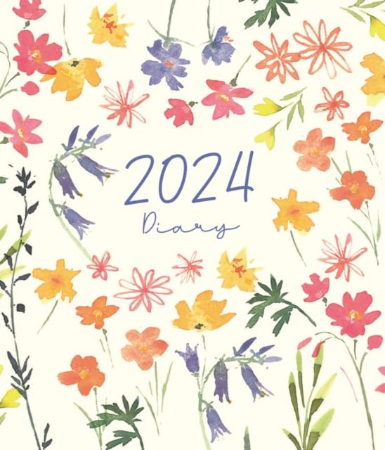 CAROUSEL CALENDARS Watercolour Floral Square Pocket Fashion Diary 2024