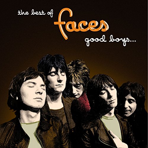 "Album cover featuring a black-and-white image of the band 'Faces' with text."