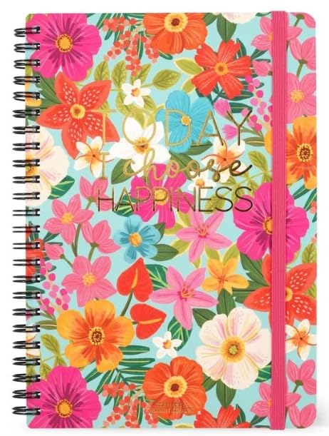 Legami - Large Spiral Weekly Calendar, 12 Months, from January 2024 to December 2024, Folding Planner 2024/2025, Elastic Closure, Final Pocket, Address Book, 15x21 cm, Flowers Theme