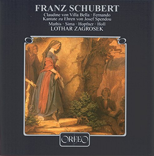 CD cover: painting of a woman in a red dress with figures in a forest.