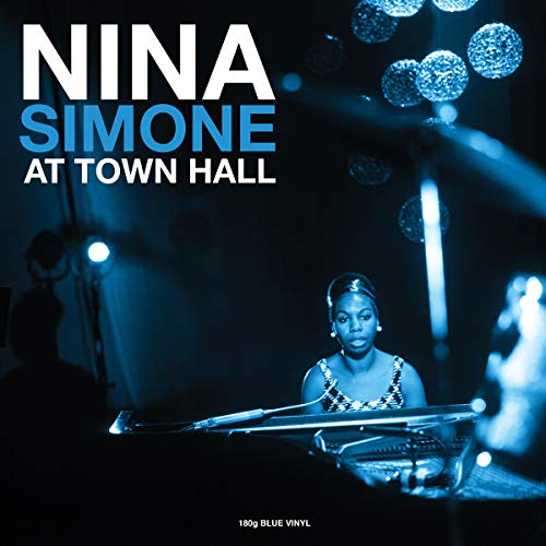 Nina Simone album cover, blue tones, shows her at a piano.