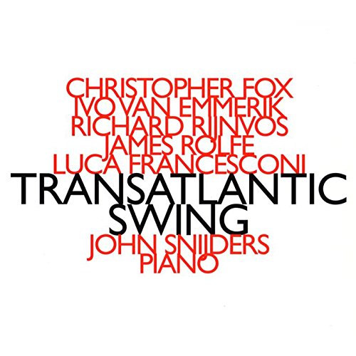 "Album cover with 'Transatlantic Swing' in black text and artist names in red."