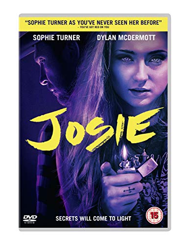 DVD cover for "Josie" featuring Sophie Turner holding a lit cigarette lighter.