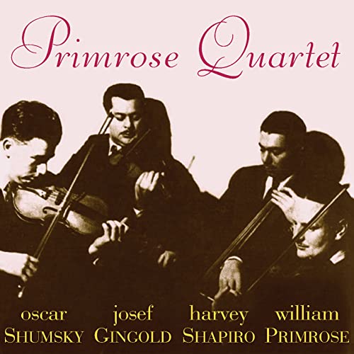 CD cover of the Primrose Quartet, four musicians playing strings.