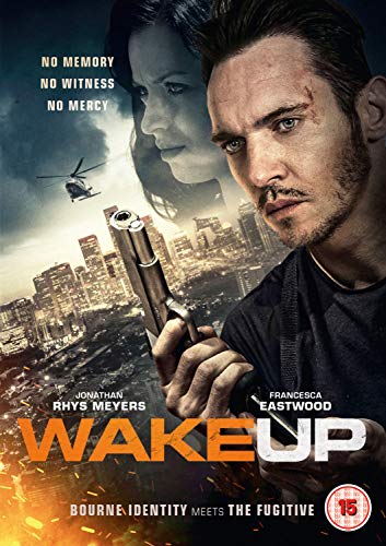 DVD cover for "Wake Up" featuring two distressed people and a gun.
