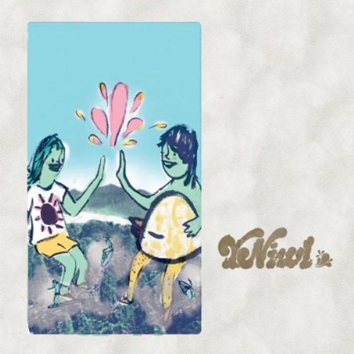 CD cover: illustrated figures with raised hands, blue and pink tones.