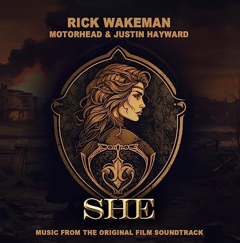 CD cover for "SHE" soundtrack featuring a woman’s portrait and ruins.