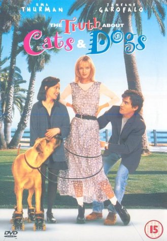 DVD cover for “The Truth About Cats and Dogs” featuring actors and a dog.