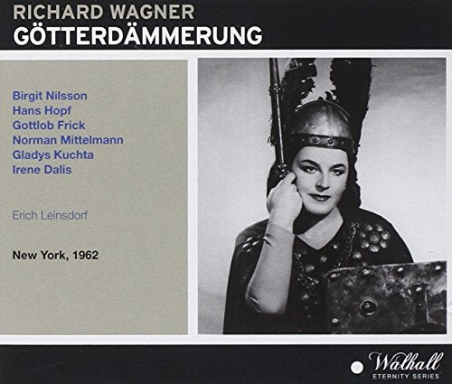 CD cover for Wagner’s “Götterdämmerung” featuring Birgit Nilsson in costume.