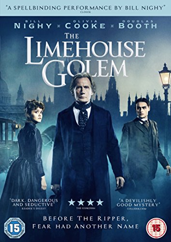 DVD cover for "The Limehouse Golem" featuring three actors against a cityscape background.