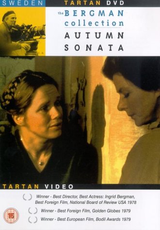 "Autumn Sonata DVD cover featuring a close-up of two women facing each other."