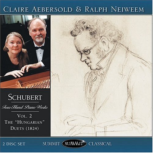 CD cover featuring portraits of musicians and a sketch of Schubert.