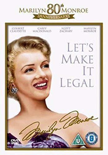 DVD cover for "Let's Make It Legal" featuring Marilyn Monroe's portrait and signature.