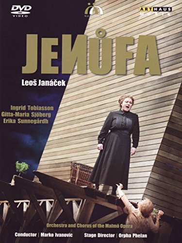 Janacek’s Jenufa DVD cover featuring a woman in black on a stage.