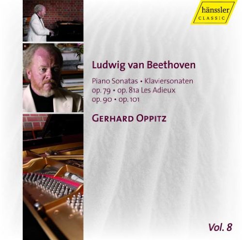 CD cover featuring pianist Gerhard Oppitz with piano images and Beethoven's name.