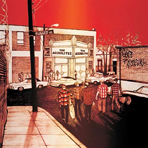 Album cover for The Aggrolites’ “Rugged Road” featuring a street scene illustration.