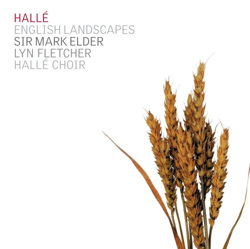 "CD cover with wheat stalks and text 'HALLÉ ENGLISH LANDSCAPES' on a white background."