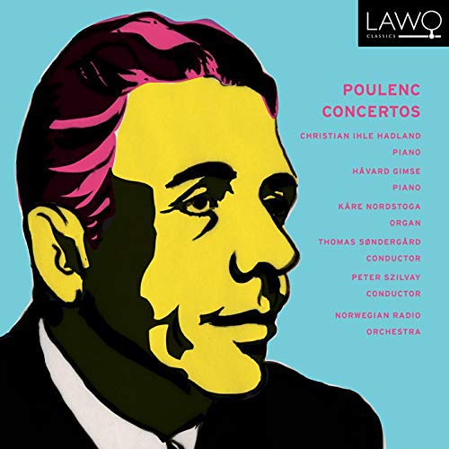 CD cover with stylized portrait of man and text on light blue background.