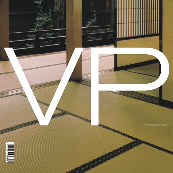 Vinyl record cover with large white letters "VP" over a tatami mat scene.