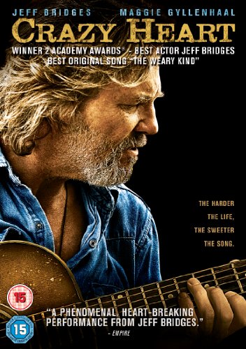 DVD cover for "Crazy Heart" featuring Jeff Bridges with a guitar.