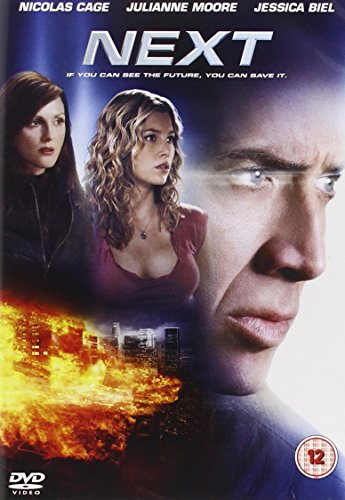 DVD cover for "Next" featuring Nicolas Cage, Julianne Moore, and Jessica Biel.