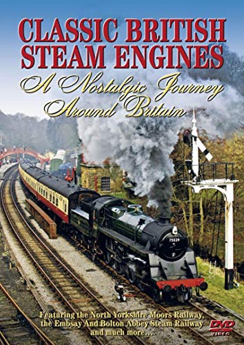DVD cover featuring a green steam train on railway tracks with smoke.