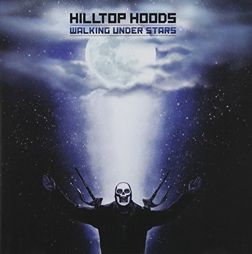 "Album cover art featuring a grim reaper under a full moon and starry sky."