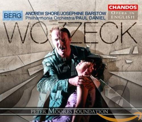 CD cover for Berg’s “Wozzeck” opera, depicting a man gripping a woman.