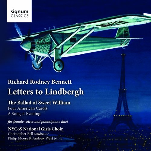 CD cover: airplane over the Eiffel Tower, text details composer and choir.