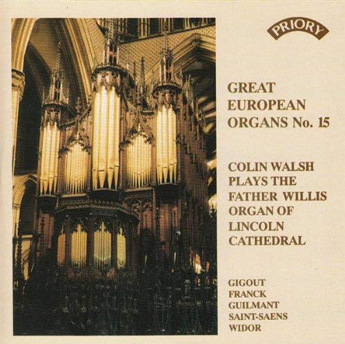 CD cover featuring a large pipe organ inside Lincoln Cathedral.