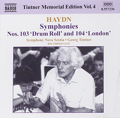 CD cover with conductor Georg Tintner and text "Haydn Symphonies Nos. 103 and 104".