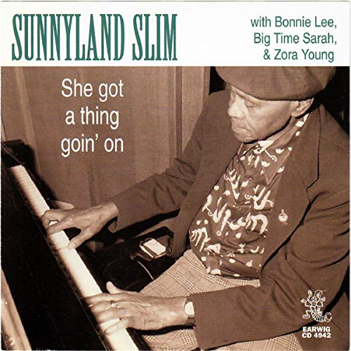 CD cover featuring Sunnyland Slim at a piano, with accompanying artists listed.