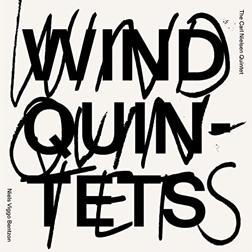 CD cover with bold, black text reading "Wind Quintets" and composer names.