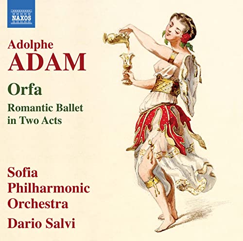 CD cover for Adolphe Adam’s “Orfa” featuring a ballet dancer pouring water.