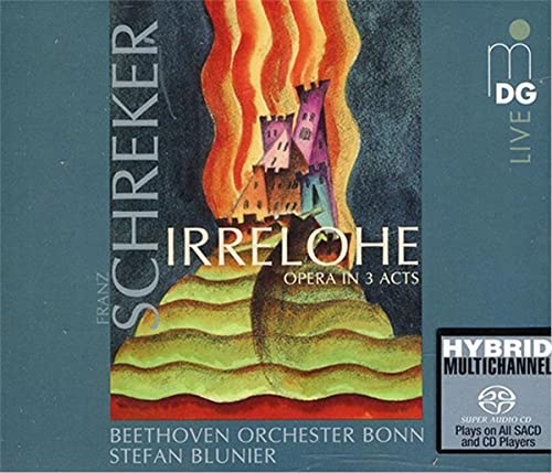 CD cover for Schreker’s “Irrelohe” opera, featuring a castle illustration.