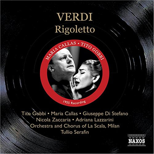 CD cover for Verdi’s Rigoletto featuring Maria Callas and Tito Gobbi.