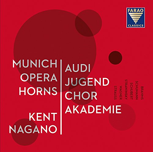 Red CD cover with white text: "Munich Opera Horns," "Audi Jugend Chor.