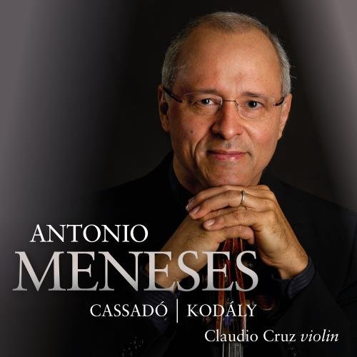 "CD cover featuring a man holding a cello, with text overlay."