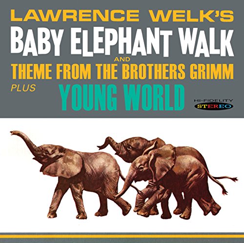 "Album cover with three brown elephants and title text on gray and white background."