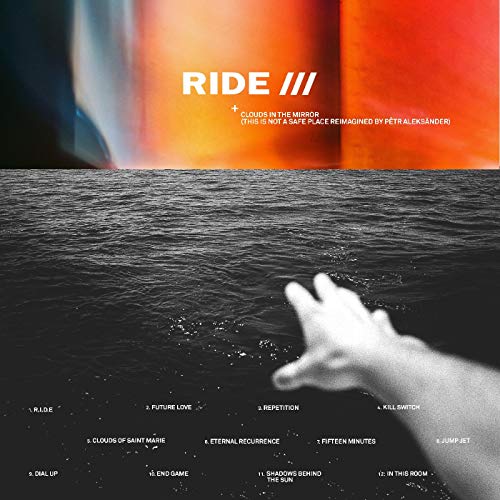 Vinyl album cover: water, a hand reaching, and abstract color blocks.