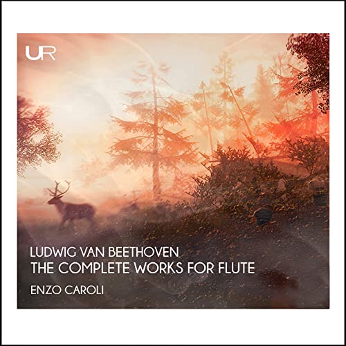 CD cover: forest scene with deer, text “Beethoven: The Complete Works for Flute”.