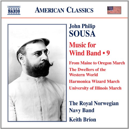 CD cover featuring a black-and-white portrait of John Philip Sousa with text.