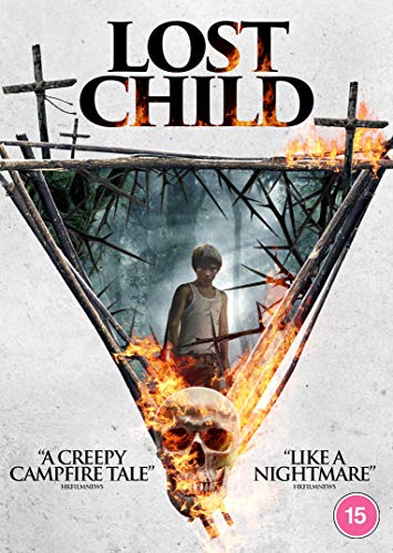 DVD cover for "Lost Child" featuring a child in a thorny, fiery forest.
