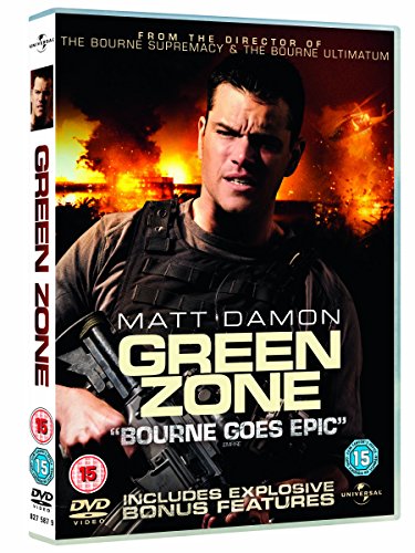DVD cover for "Green Zone" featuring Matt Damon in a war setting.