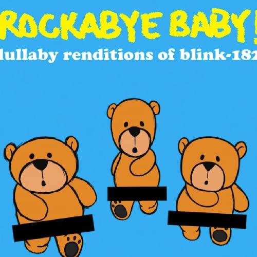 Rockabye Baby! album cover with three cartoon bears on blue background.