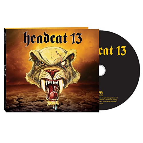 CD case and disc for Headcat 13, featuring a snarling tiger image.