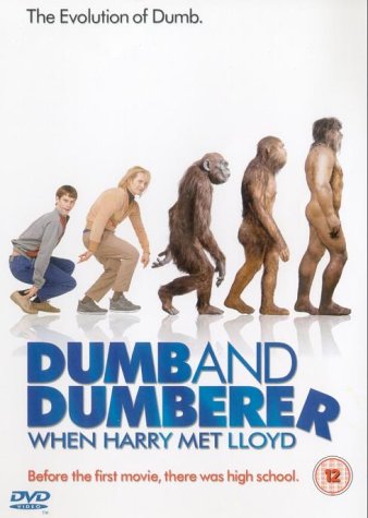 "DVD cover showing the evolution of two men from ape-like to modern humans."